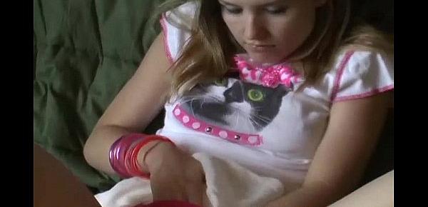  Tiny teen Kitty in a cute little pink skirt